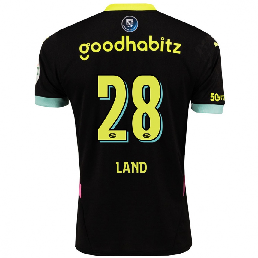 Kids Football Tygo Land #28 Black Yellow Away Jersey 2024/25 T-Shirt