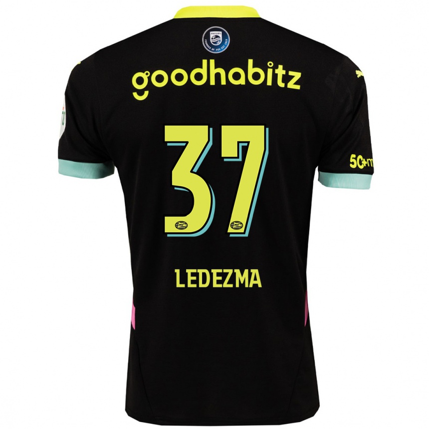 Kids Football Richard Ledezma #37 Black Yellow Away Jersey 2024/25 T-Shirt