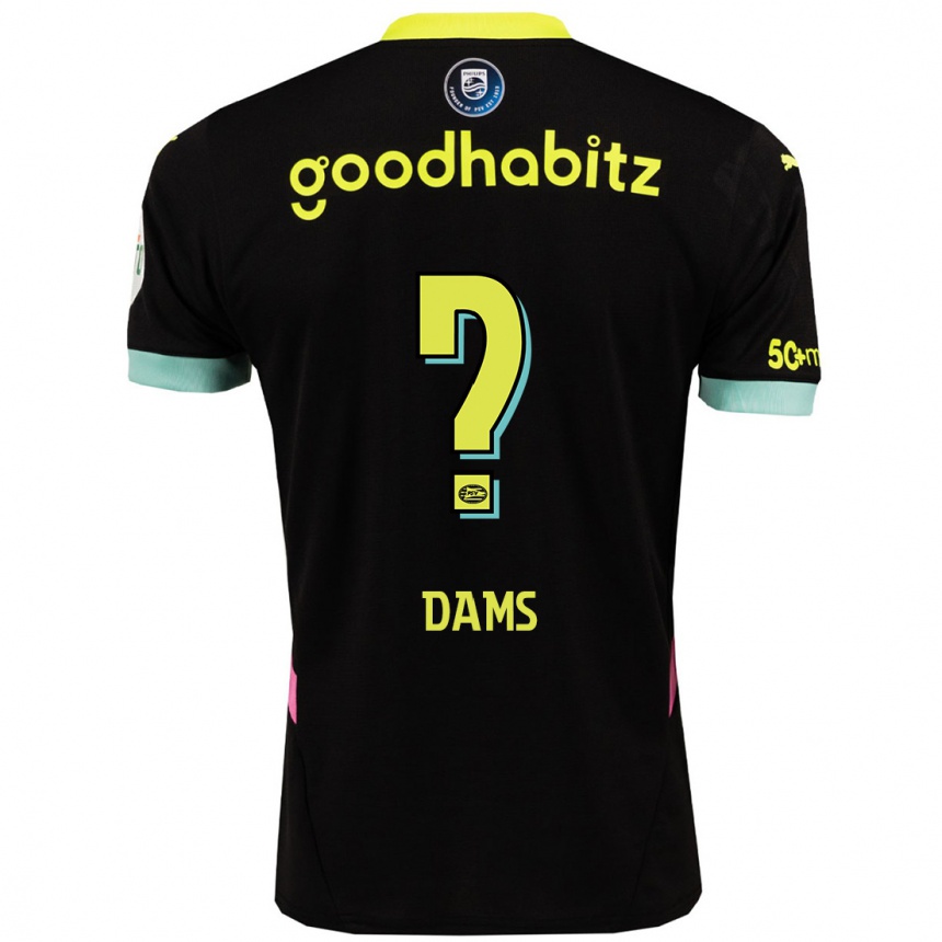 Kids Football Matteo Dams #0 Black Yellow Away Jersey 2024/25 T-Shirt