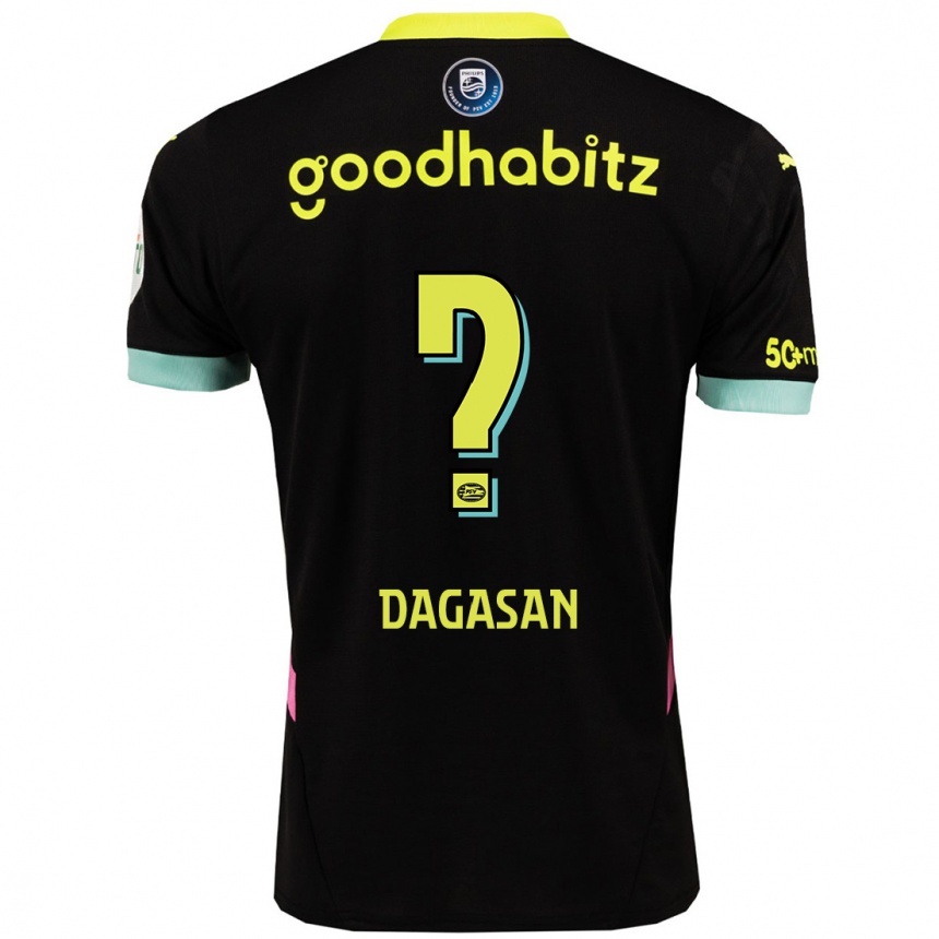 Kids Football Muhlis Dagasan #0 Black Yellow Away Jersey 2024/25 T-Shirt