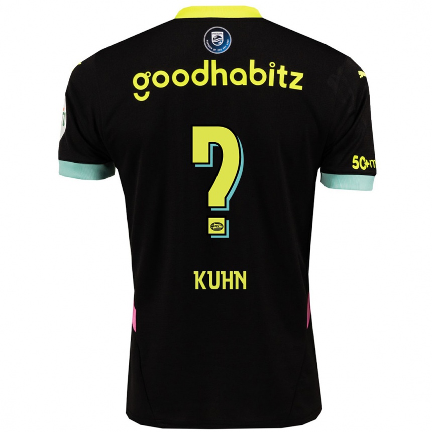 Kids Football Wessel Kuhn #0 Black Yellow Away Jersey 2024/25 T-Shirt