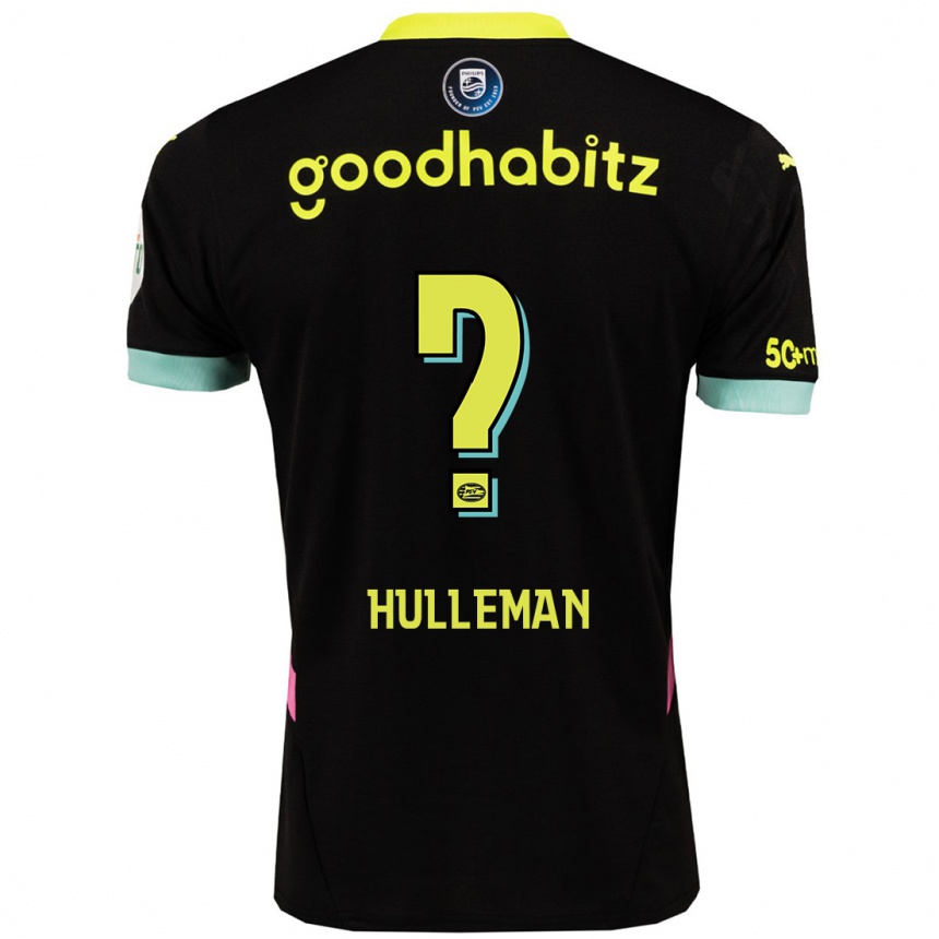 Kids Football Daan Hulleman #0 Black Yellow Away Jersey 2024/25 T-Shirt