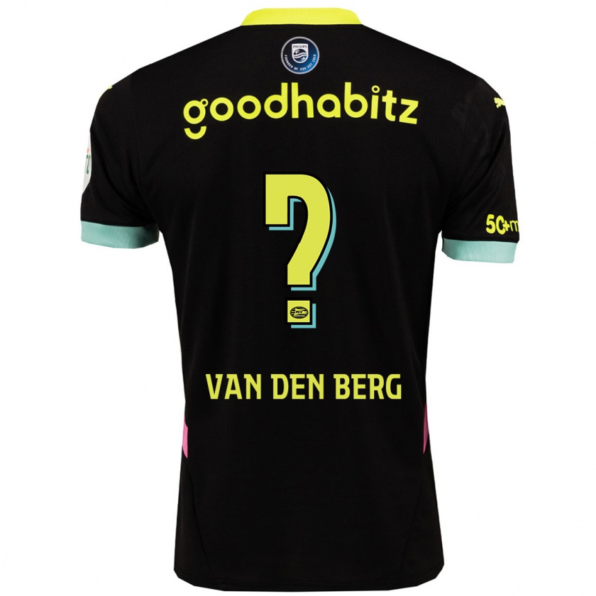 Kids Football Joel Van Den Berg #0 Black Yellow Away Jersey 2024/25 T-Shirt