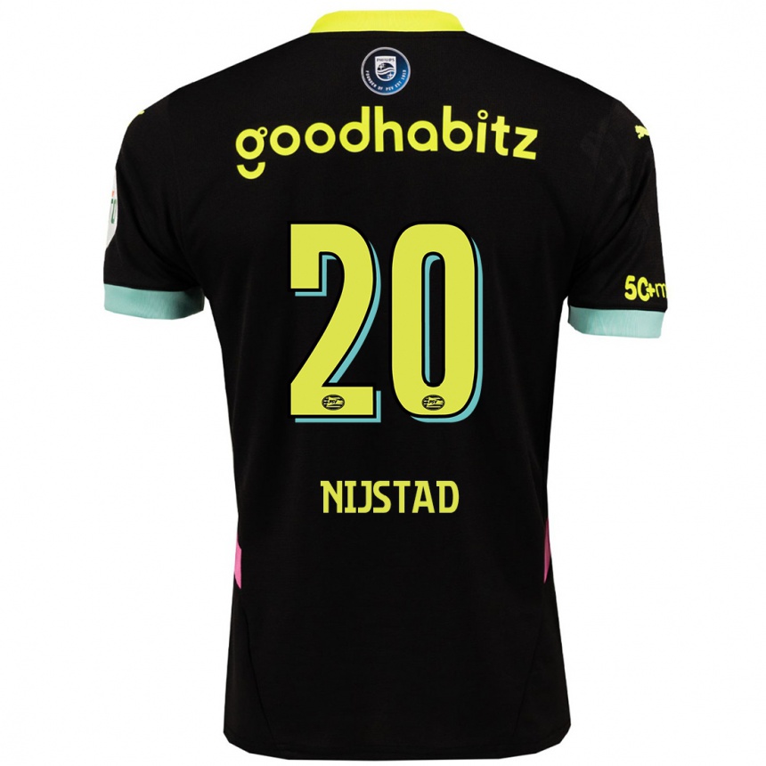 Kids Football Nina Nijstad #20 Black Yellow Away Jersey 2024/25 T-Shirt