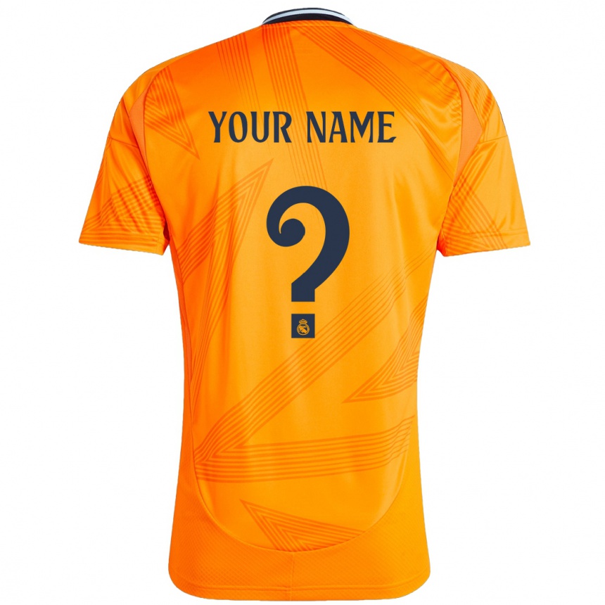 Kids Football Your Name #0 Orange Away Jersey 2024/25 T-Shirt