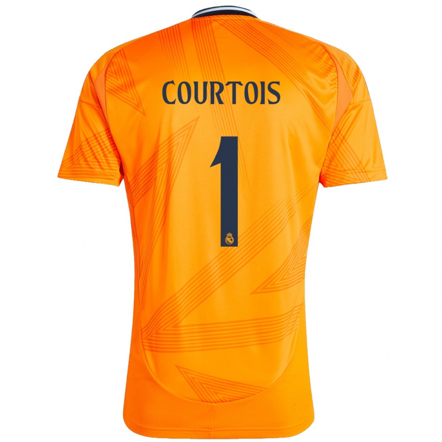 Kids Football Thibaut Courtois #1 Orange Away Jersey 2024/25 T-Shirt