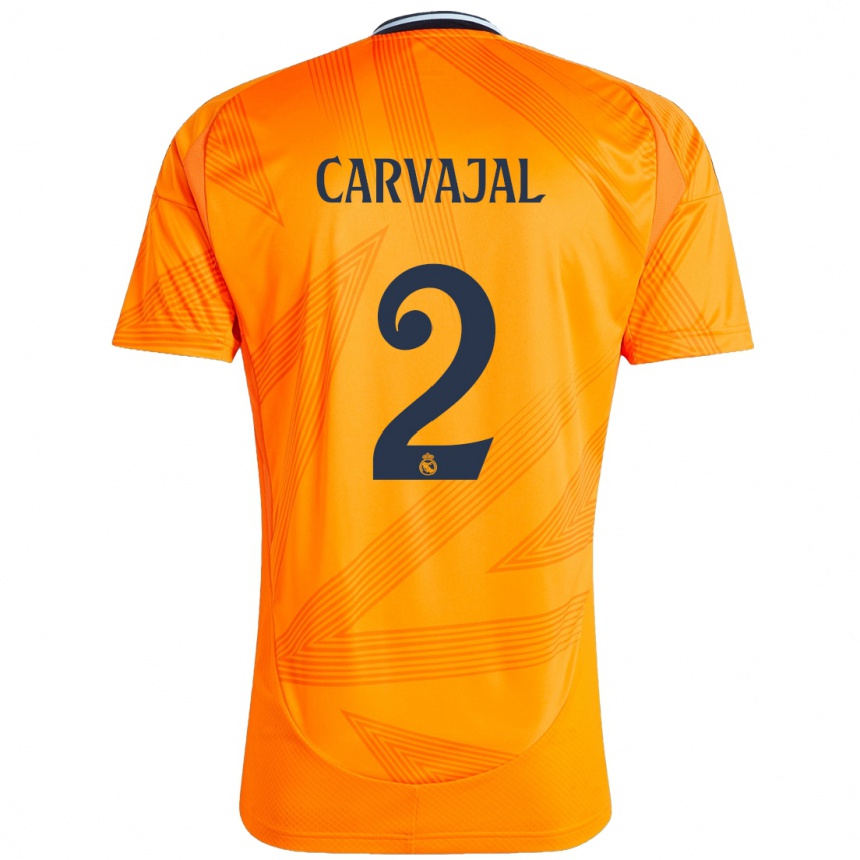 Kids Football Daniel Carvajal #2 Orange Away Jersey 2024/25 T-Shirt