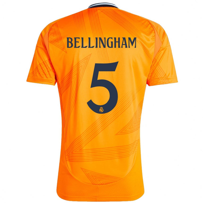 Kids Football Jude Bellingham #5 Orange Away Jersey 2024/25 T-Shirt