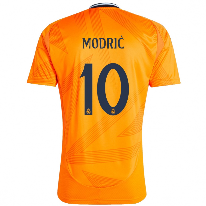 Kids Football Luka Modric #10 Orange Away Jersey 2024/25 T-Shirt