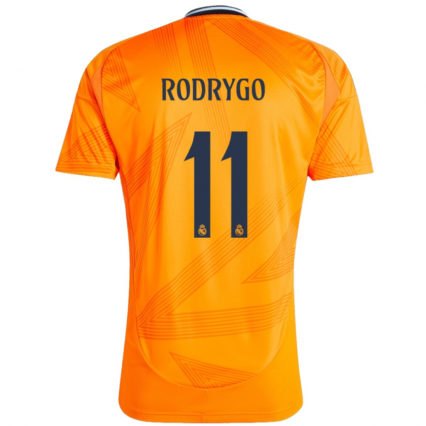 Kids Football Rodrygo #11 Orange Away Jersey 2024/25 T-Shirt