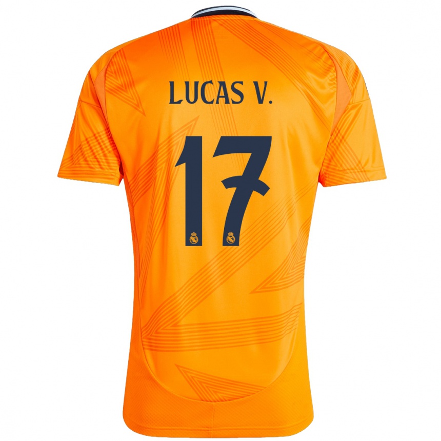 Kids Football Lucas Vazquez #17 Orange Away Jersey 2024/25 T-Shirt