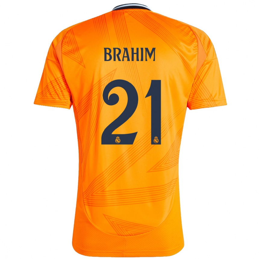 Kids Football Brahim Diaz #21 Orange Away Jersey 2024/25 T-Shirt