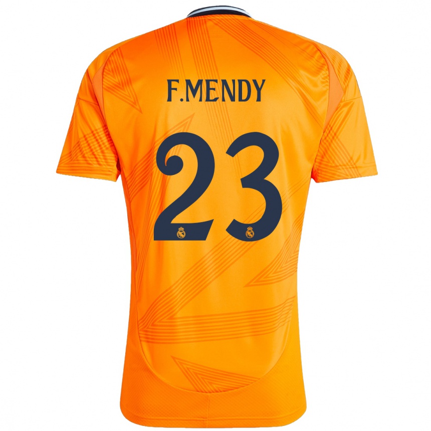 Kids Football Ferland Mendy #23 Orange Away Jersey 2024/25 T-Shirt