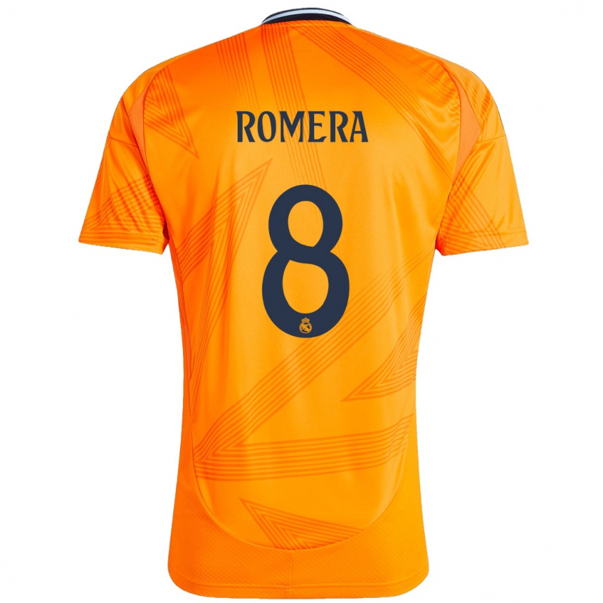 Kids Football Miguel Romera #8 Orange Away Jersey 2024/25 T-Shirt