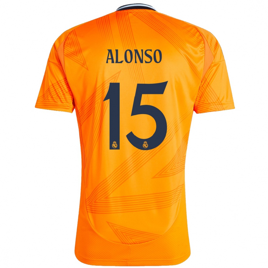 Kids Football Borja Alonso #15 Orange Away Jersey 2024/25 T-Shirt