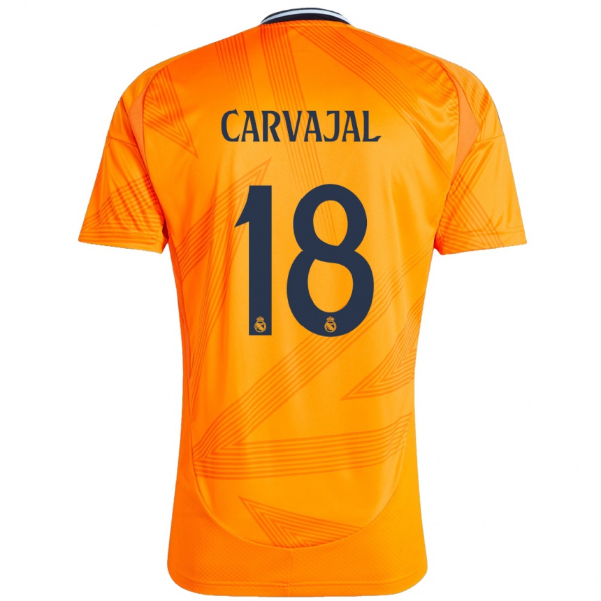 Kids Football Angel Carvajal #18 Orange Away Jersey 2024/25 T-Shirt