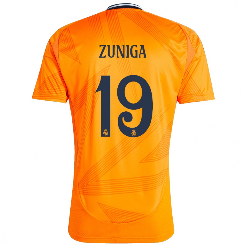 Kids Football Loren Zúñiga #19 Orange Away Jersey 2024/25 T-Shirt