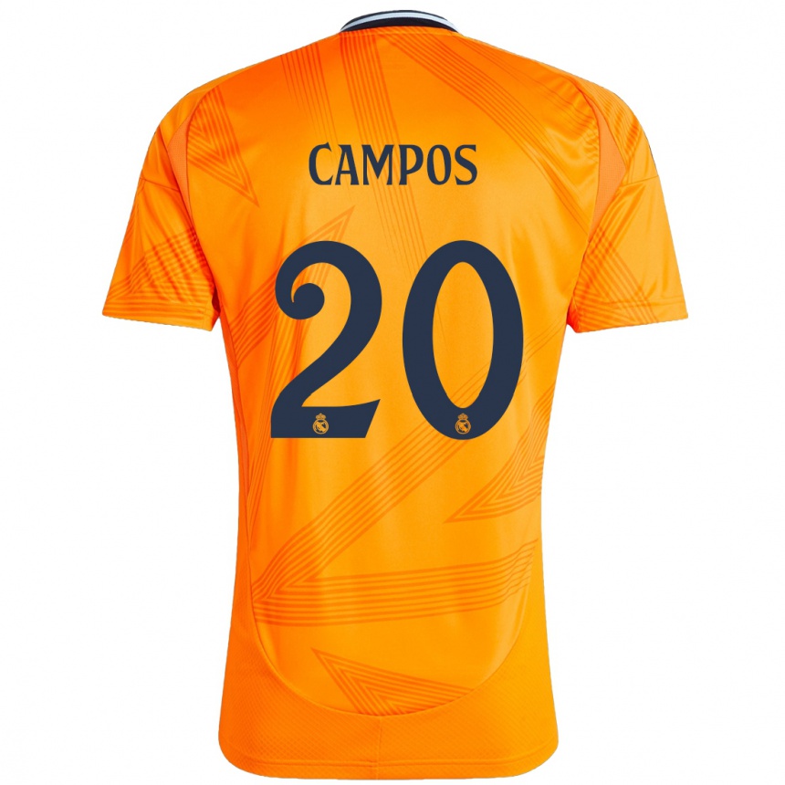 Kids Football Andrés Campos #20 Orange Away Jersey 2024/25 T-Shirt