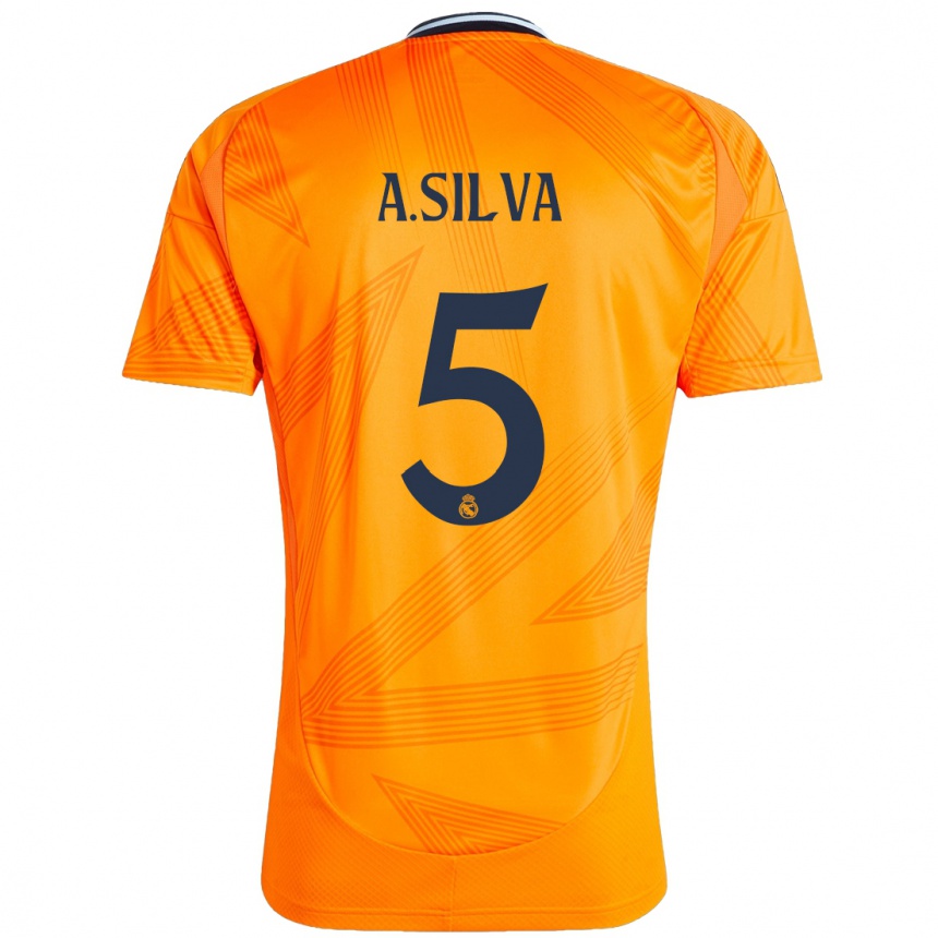 Kids Football Antonia Silva #5 Orange Away Jersey 2024/25 T-Shirt