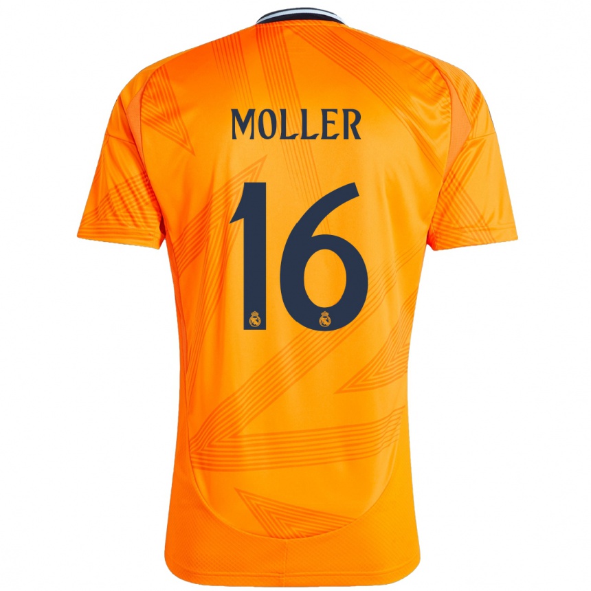 Kids Football Caroline Moller #16 Orange Away Jersey 2024/25 T-Shirt