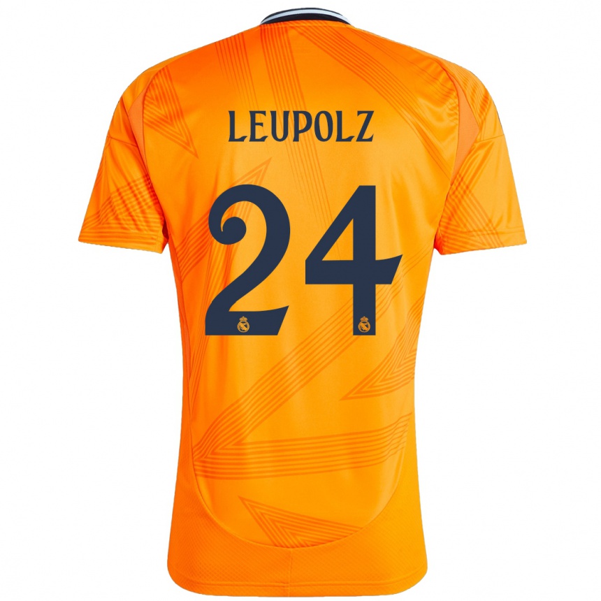 Kids Football Melanie Leupolz #24 Orange Away Jersey 2024/25 T-Shirt