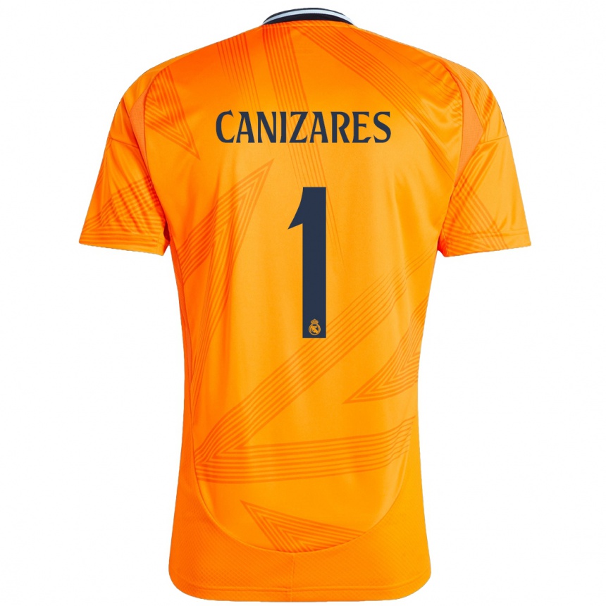 Kids Football Lucas Cañizares #1 Orange Away Jersey 2024/25 T-Shirt