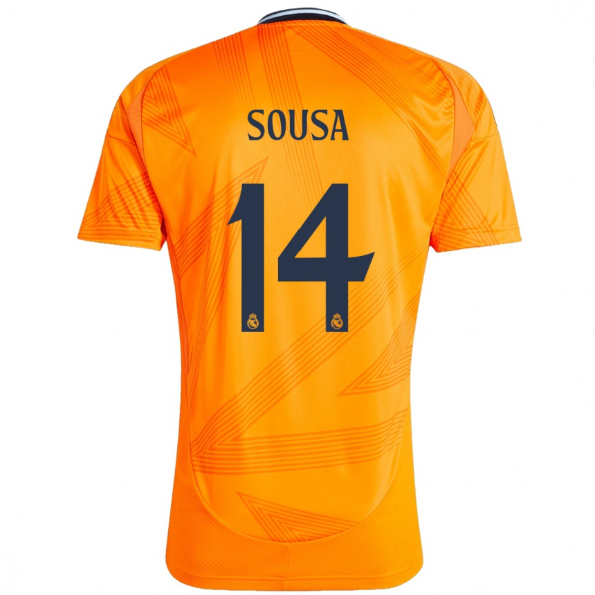 Kids Football Kathellen Sousa #14 Orange Away Jersey 2024/25 T-Shirt