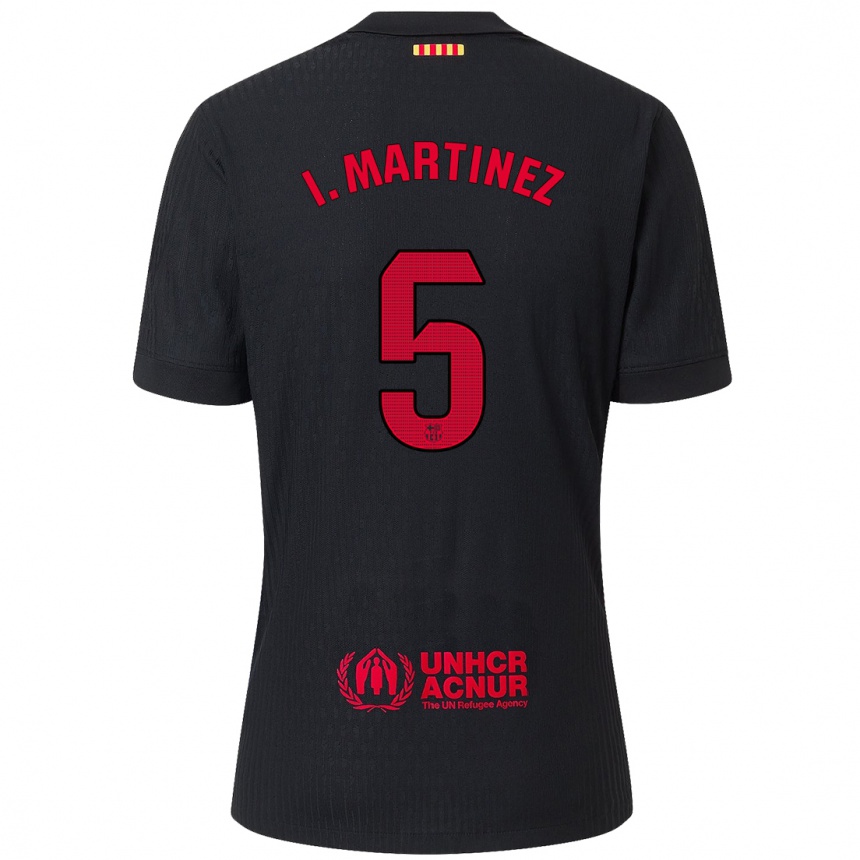 Kids Football Iñigo Martínez #5 Black Red Away Jersey 2024/25 T-Shirt