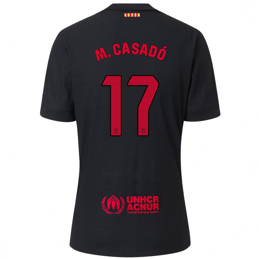 Kids Football Marc Casado #17 Black Red Away Jersey 2024/25 T-Shirt