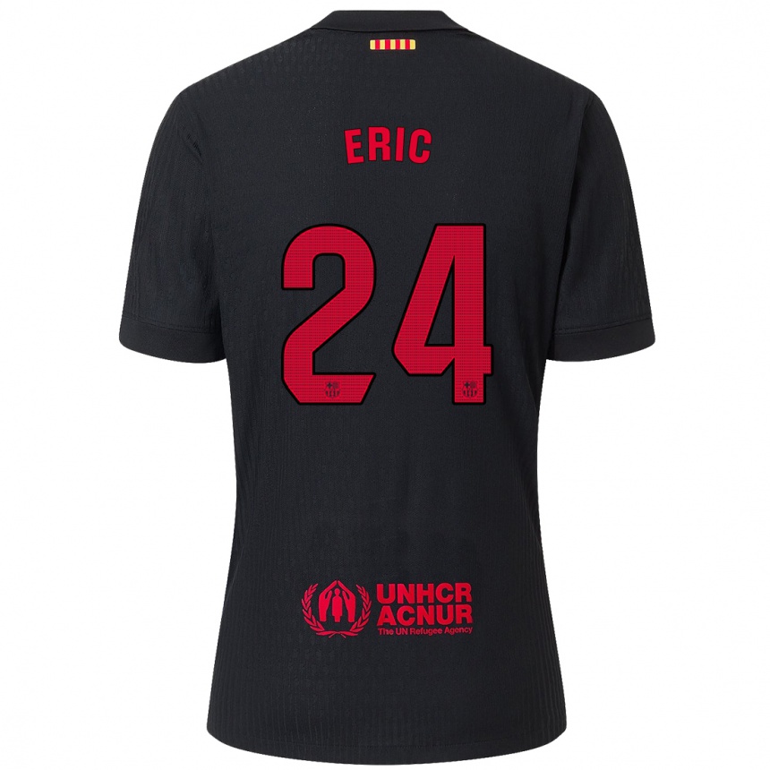 Kids Football Eric Garcia #24 Black Red Away Jersey 2024/25 T-Shirt