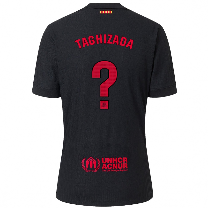 Kids Football Eldar Taghizada #0 Black Red Away Jersey 2024/25 T-Shirt