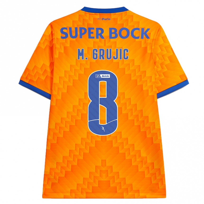 Kids Football Marko Grujic #8 Orange Away Jersey 2024/25 T-Shirt