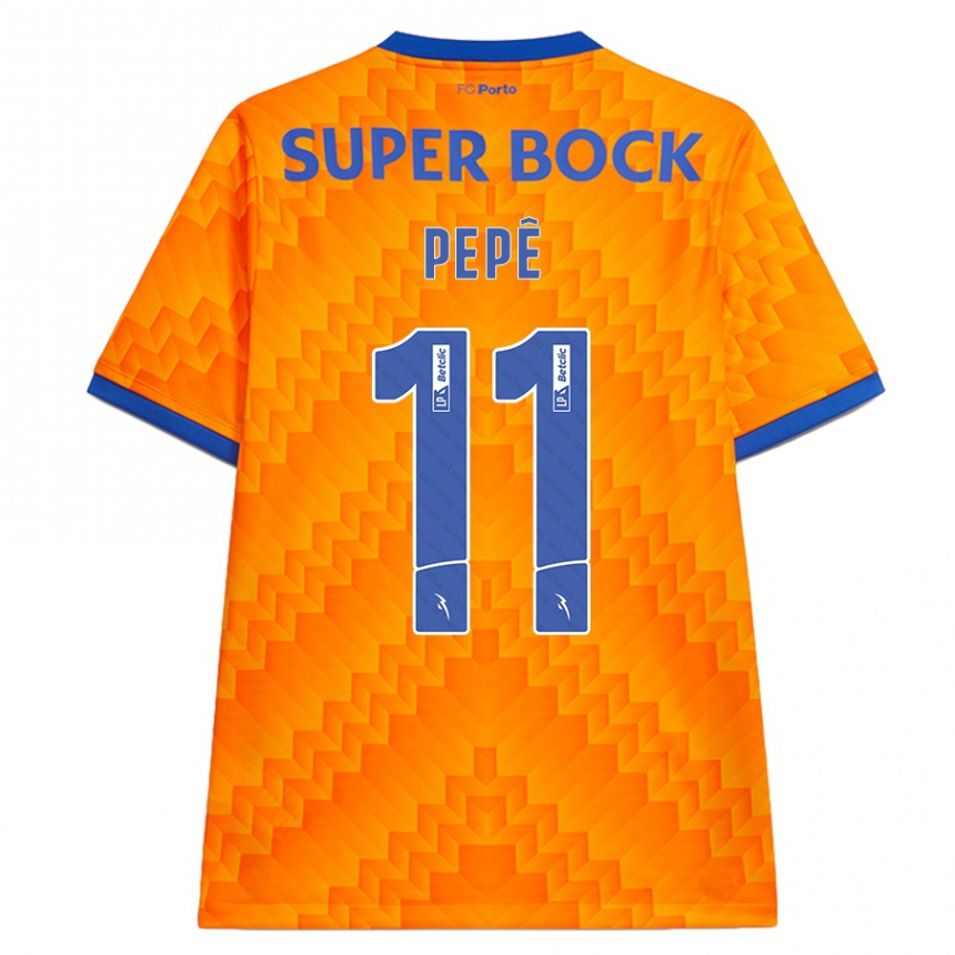 Kids Football Pepê #11 Orange Away Jersey 2024/25 T-Shirt