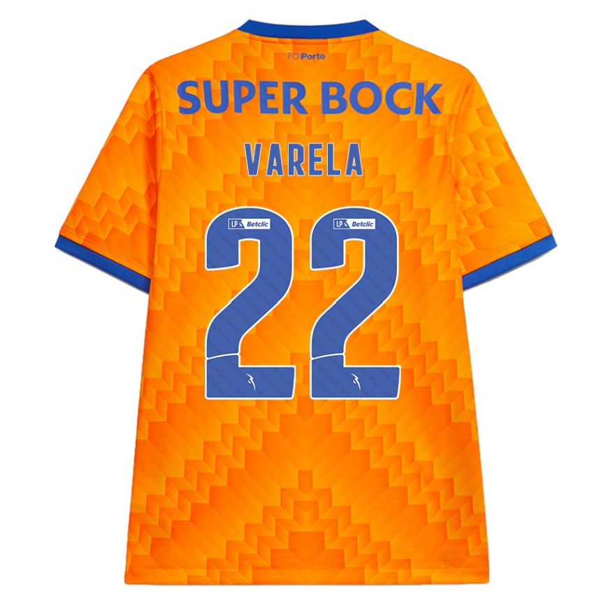 Kids Football Alan Varela #22 Orange Away Jersey 2024/25 T-Shirt