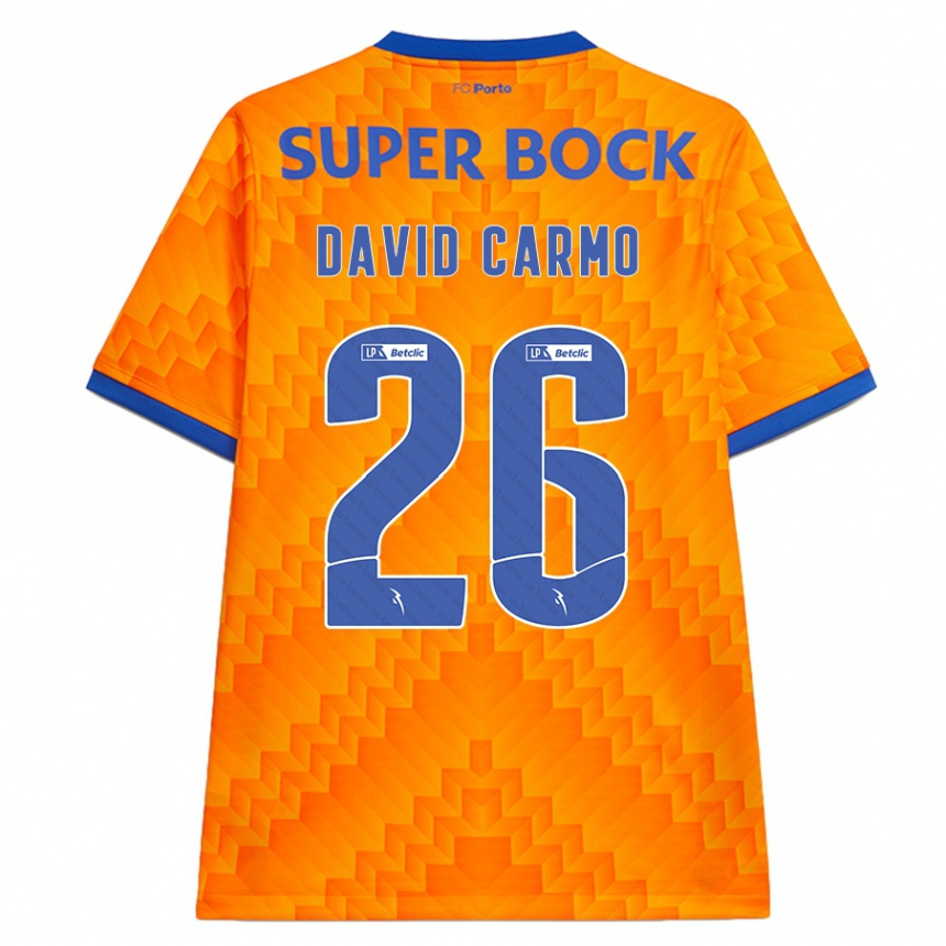 Kids Football David Carmo #26 Orange Away Jersey 2024/25 T-Shirt