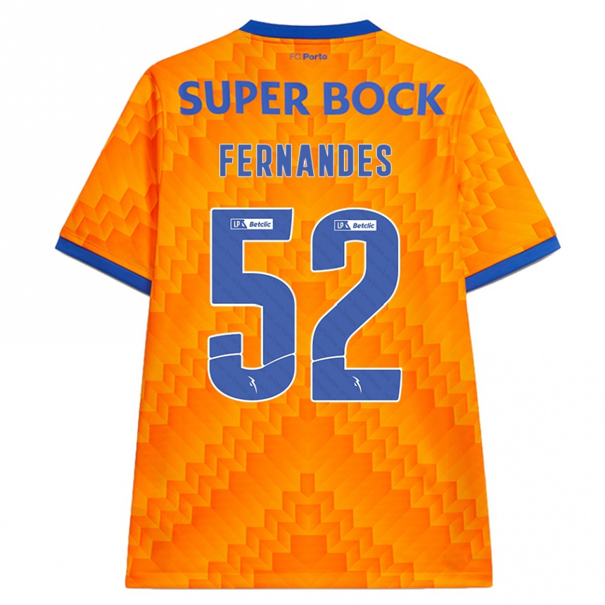 Kids Football Martim Fernandes #52 Orange Away Jersey 2024/25 T-Shirt