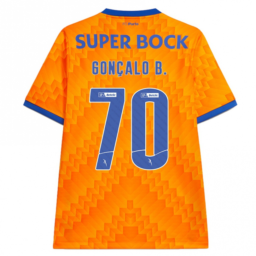 Kids Football Gonçalo Borges #70 Orange Away Jersey 2024/25 T-Shirt