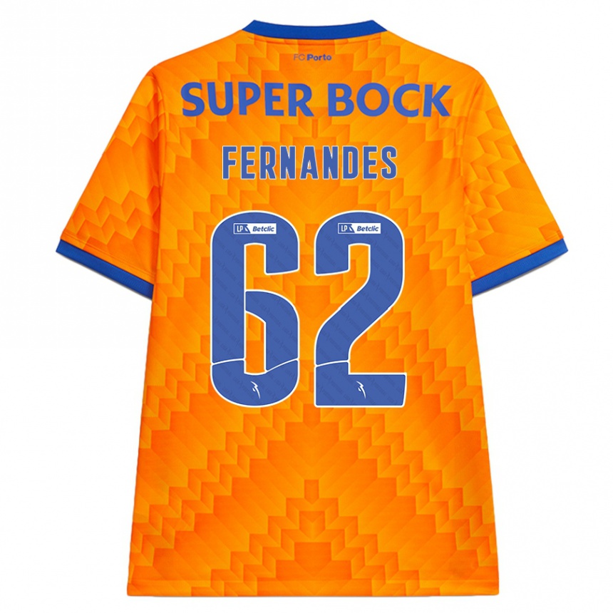 Kids Football Rodrigo Fernandes #62 Orange Away Jersey 2024/25 T-Shirt