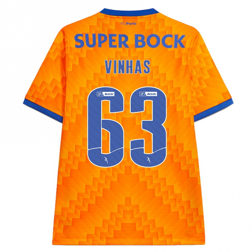 Kids Football David Vinhas #63 Orange Away Jersey 2024/25 T-Shirt