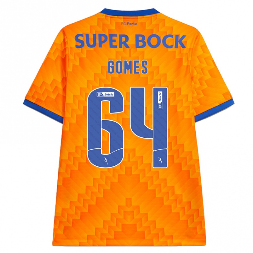 Kids Football Luís Gomes #64 Orange Away Jersey 2024/25 T-Shirt