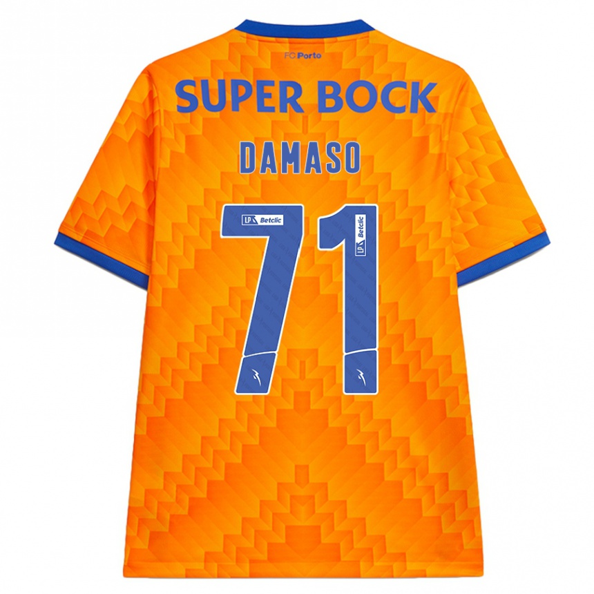 Kids Football Nico Damaso #71 Orange Away Jersey 2024/25 T-Shirt