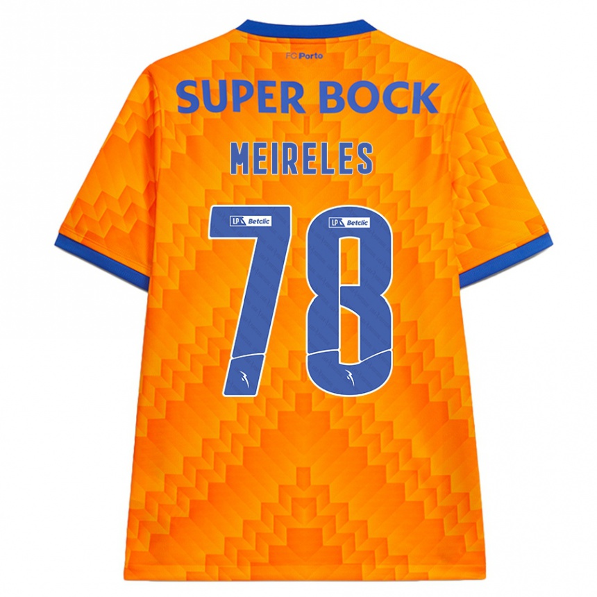 Kids Football Jorge Meireles #78 Orange Away Jersey 2024/25 T-Shirt