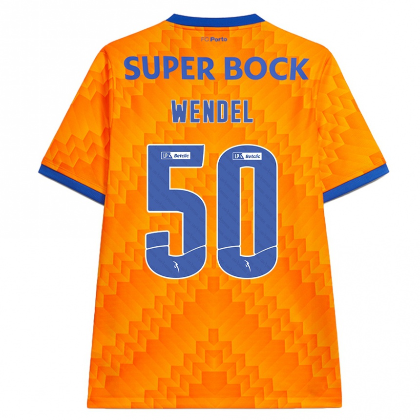 Kids Football Wendel #50 Orange Away Jersey 2024/25 T-Shirt