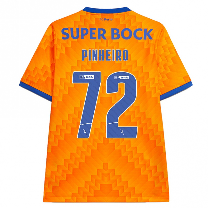 Kids Football Rodrigo Pinheiro #72 Orange Away Jersey 2024/25 T-Shirt