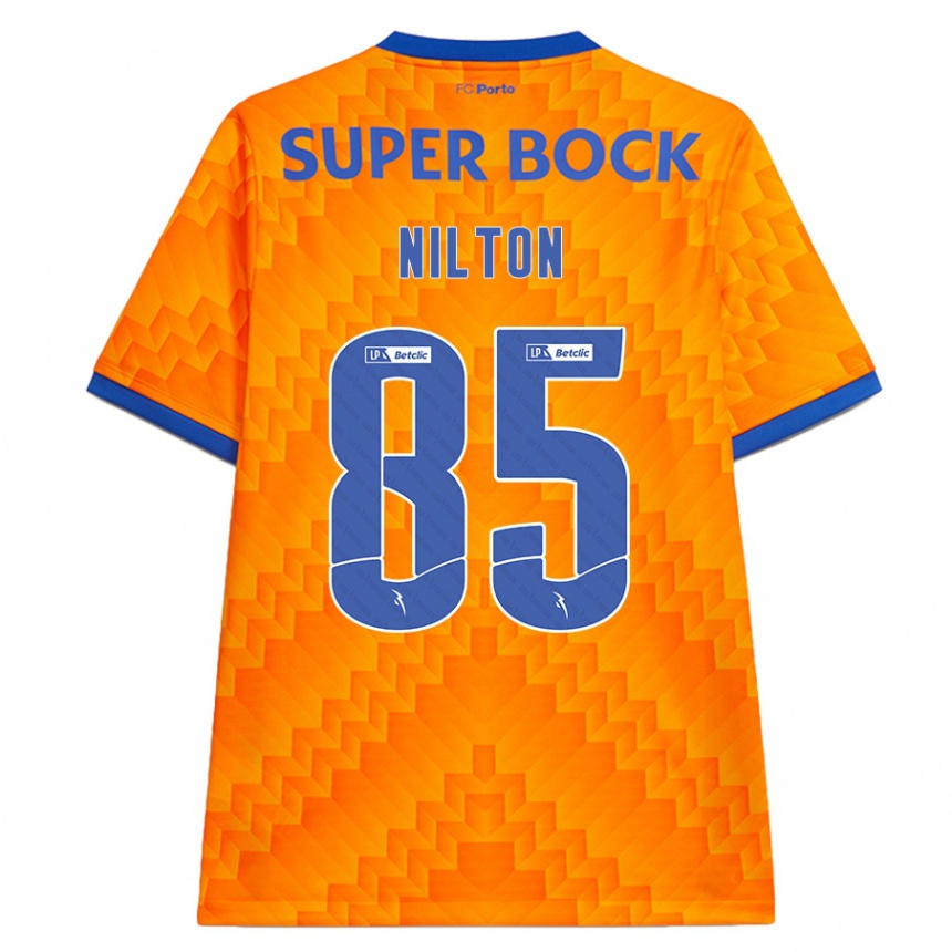 Kids Football Nilton #85 Orange Away Jersey 2024/25 T-Shirt