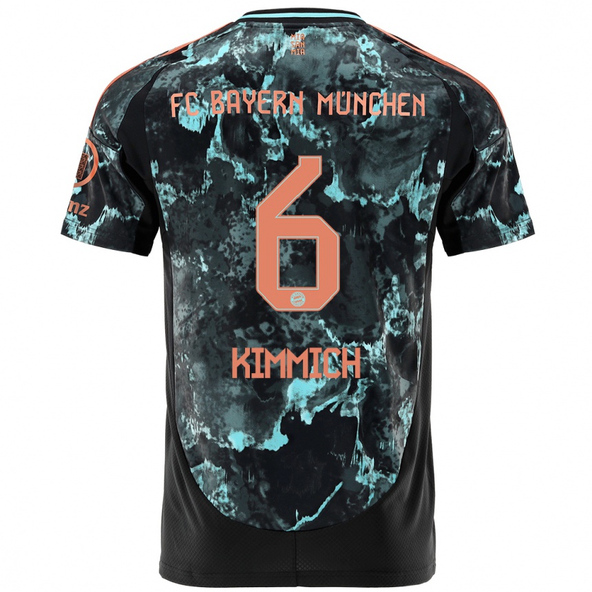 Kids Football Joshua Kimmich #6 Black Away Jersey 2024/25 T-Shirt