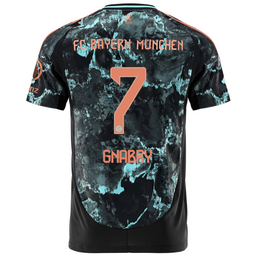 Kids Football Serge Gnabry #7 Black Away Jersey 2024/25 T-Shirt