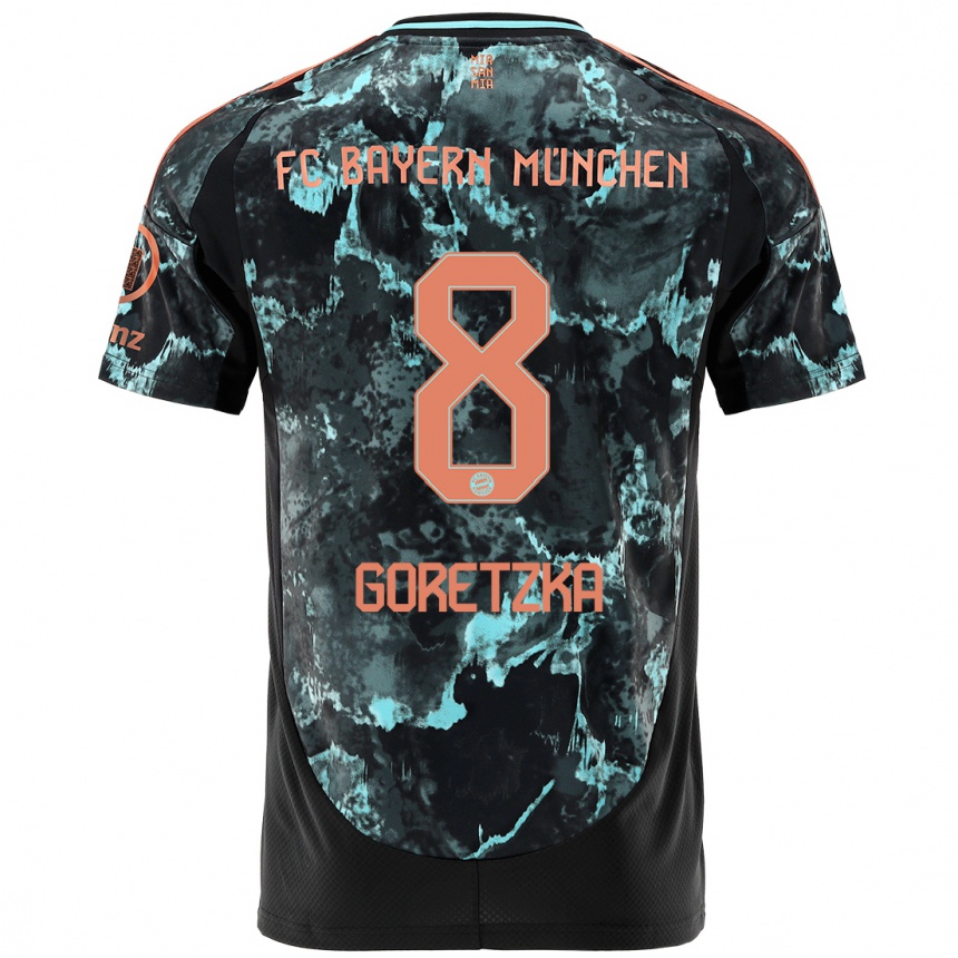 Kids Football Leon Goretzka #8 Black Away Jersey 2024/25 T-Shirt