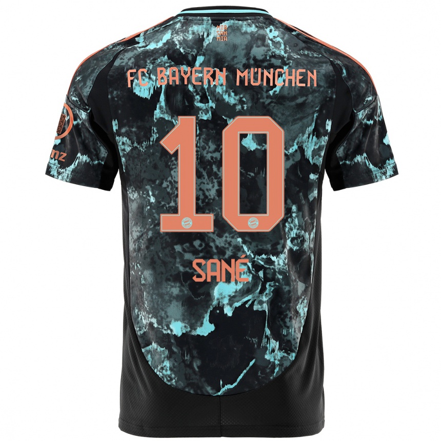 Kids Football Leroy Sane #10 Black Away Jersey 2024/25 T-Shirt