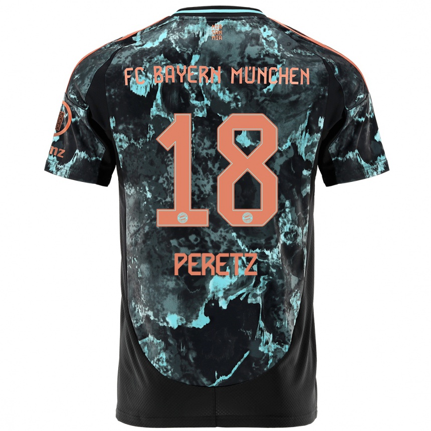 Kids Football Daniel Peretz #18 Black Away Jersey 2024/25 T-Shirt